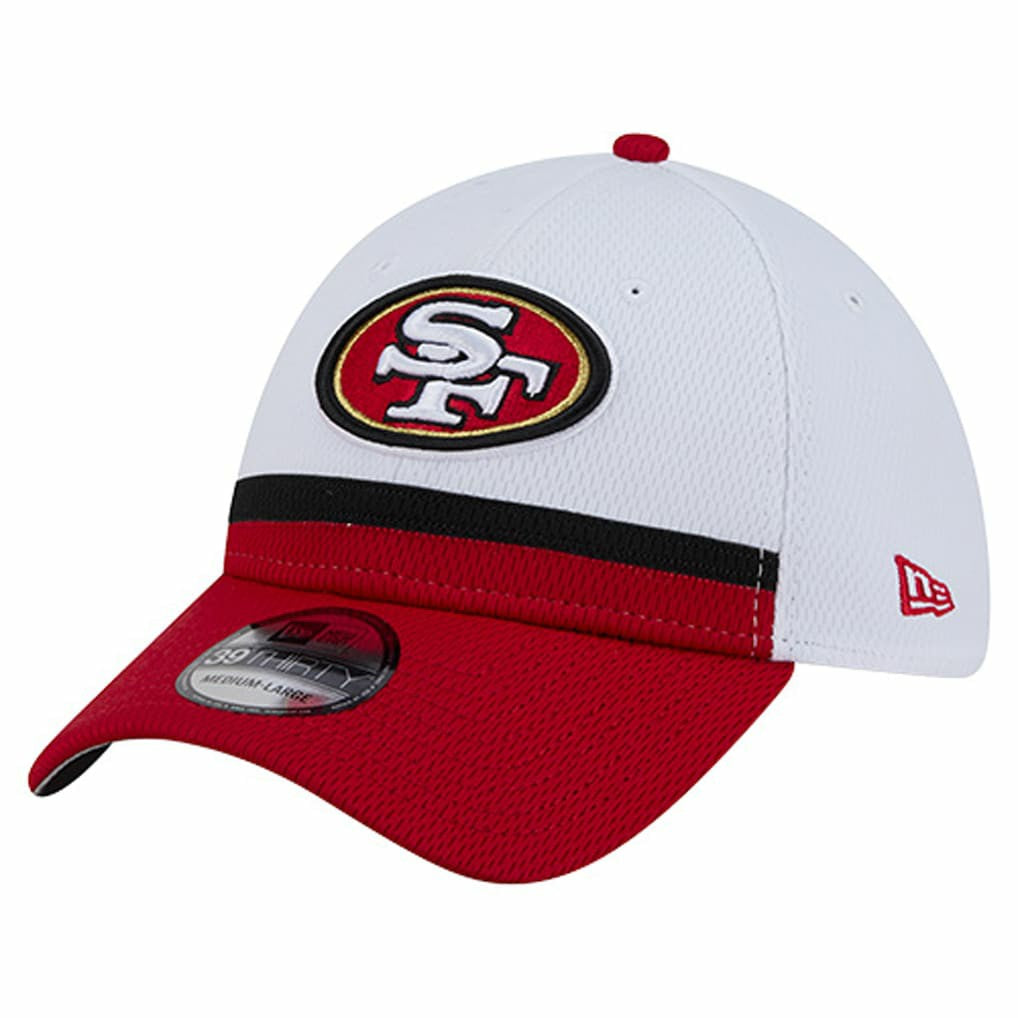San Francisco 49ers New Era Dashmark Rays 39THIRTY Flex Hat - White/Scarlet Hats
