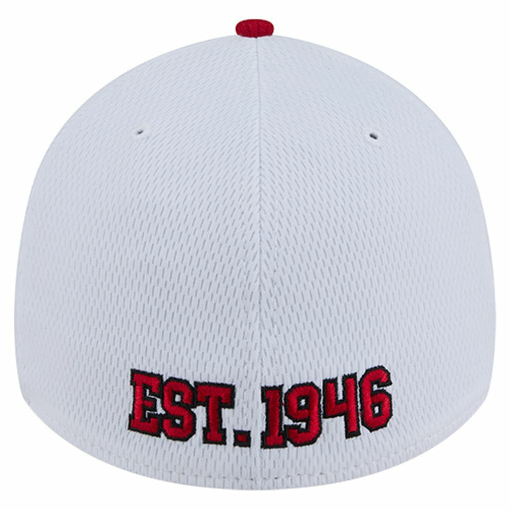 San Francisco 49ers New Era Dashmark Rays 39THIRTY Flex Hat - White/Scarlet Hats