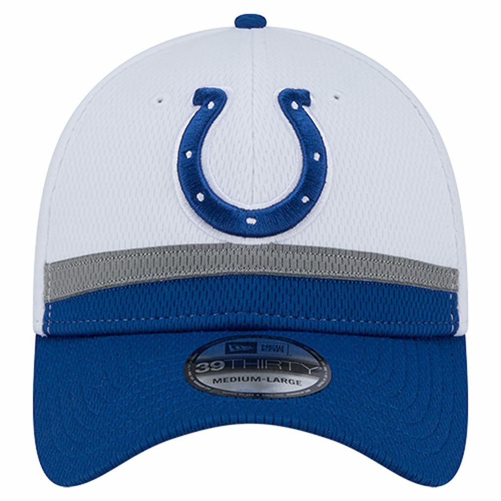 Indianapolis Colts New Era Dashmark Rays 39THIRTY Flex Hat - White/Royal Hats