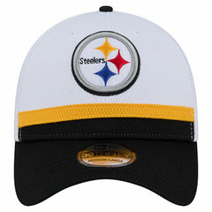 Pittsburgh Steelers New Era Dashmark Rays 39THIRTY Flex Hat - White/Black Hats