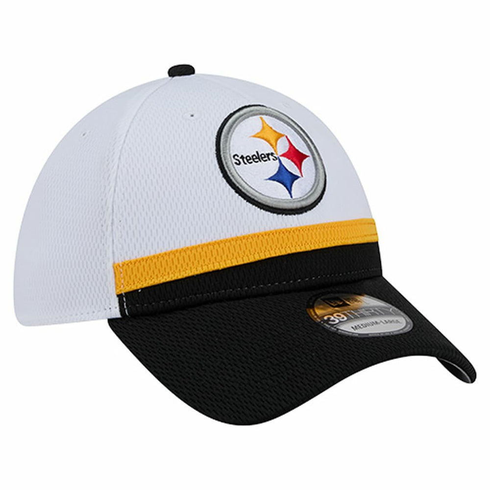 Pittsburgh Steelers New Era Dashmark Rays 39THIRTY Flex Hat - White/Black Hats
