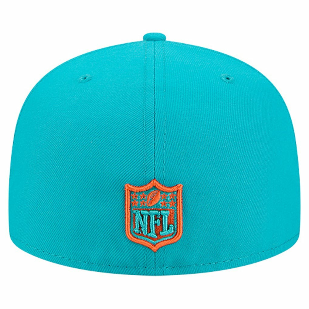 Miami Dolphins New Era Group Chat 59FIFTY Fitted Hat - Aqua Hats