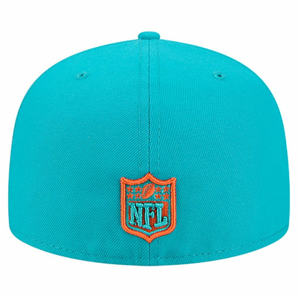 Miami Dolphins New Era Group Chat 59FIFTY Fitted Hat - Aqua Hats