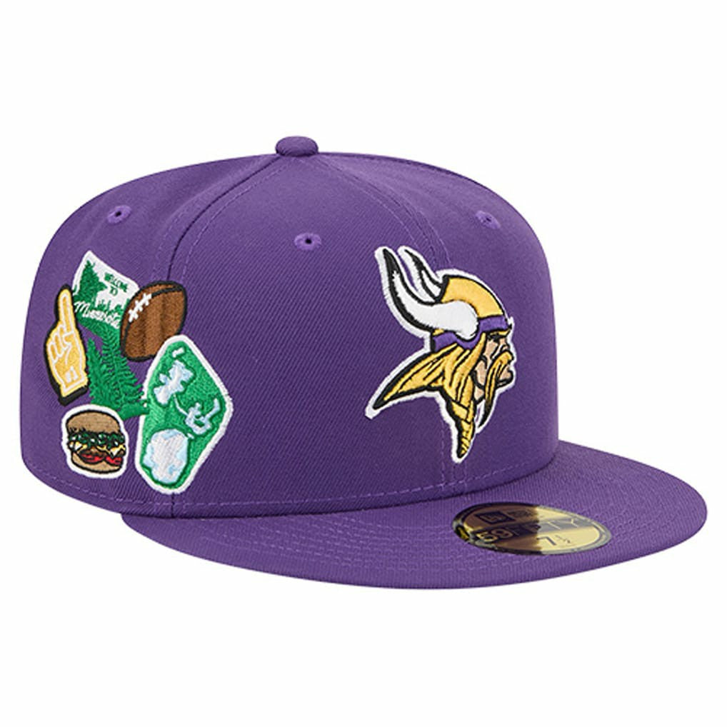 Minnesota Vikings New Era Group Chat 59FIFTY Fitted Hat - Purple Hats