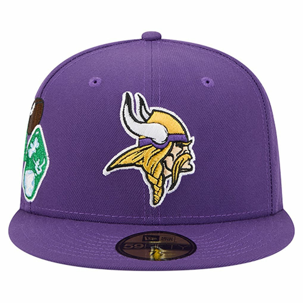 Minnesota Vikings New Era Group Chat 59FIFTY Fitted Hat - Purple Hats