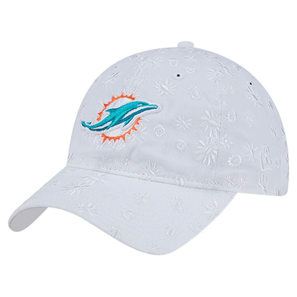 Miami Dolphins New Era Women's Floral 9TWENTY Adjustable Hat - White Hats