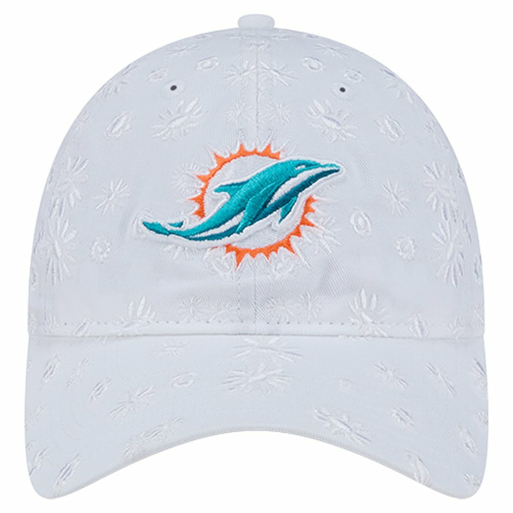Miami Dolphins New Era Women's Floral 9TWENTY Adjustable Hat - White Hats