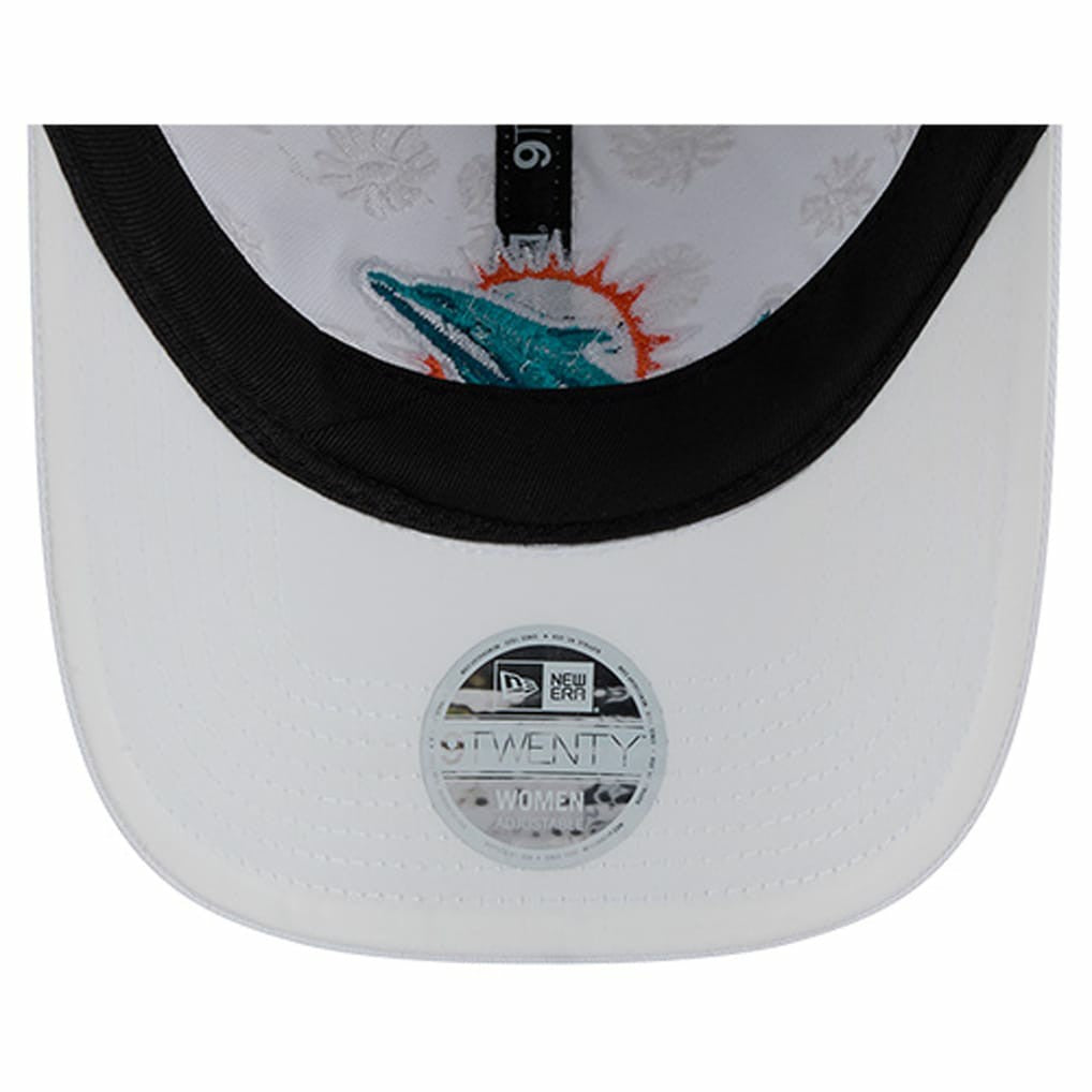 Miami Dolphins New Era Women's Floral 9TWENTY Adjustable Hat - White Hats