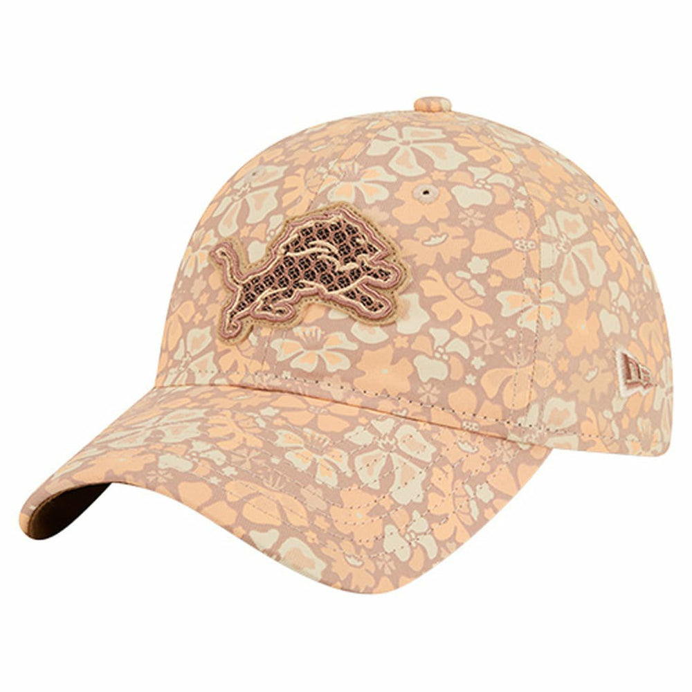 Detroit Lions New Era Women's Floral 9TWENTY Adjustable Hat - Tan Hats