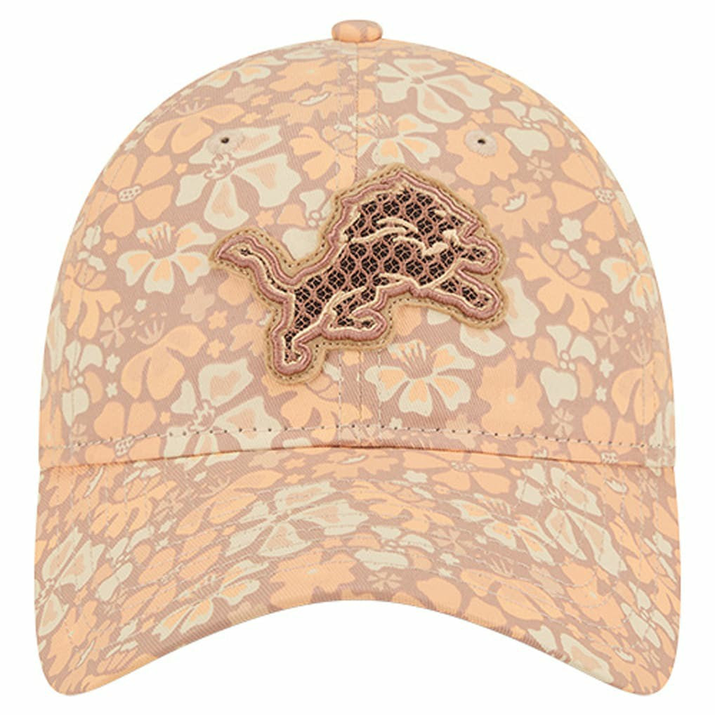 Detroit Lions New Era Women's Floral 9TWENTY Adjustable Hat - Tan Hats
