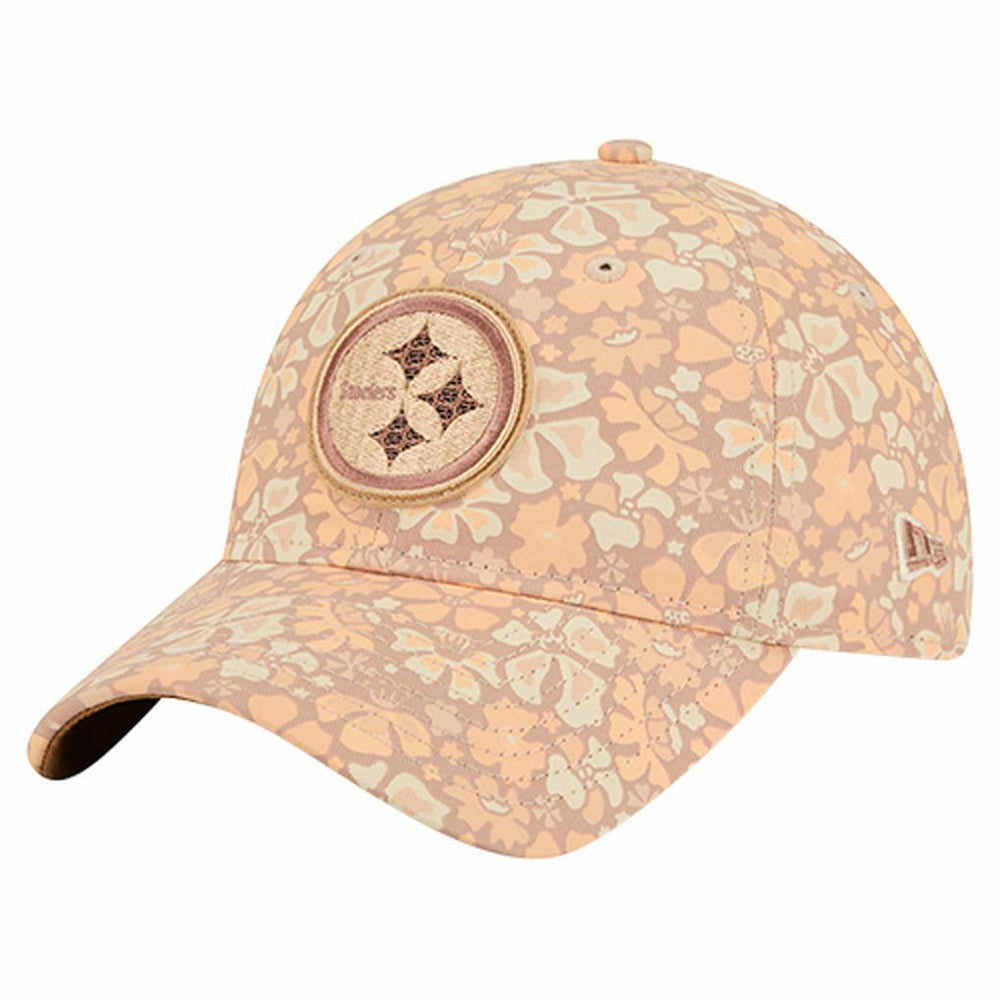 Pittsburgh Steelers New Era Women's Floral 9TWENTY Adjustable Hat - Tan Hats