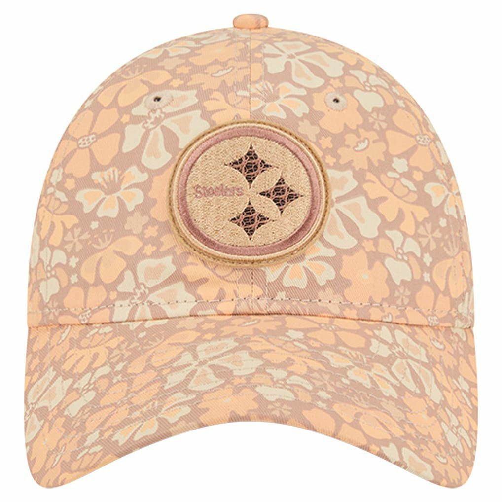 Pittsburgh Steelers New Era Women's Floral 9TWENTY Adjustable Hat - Tan Hats