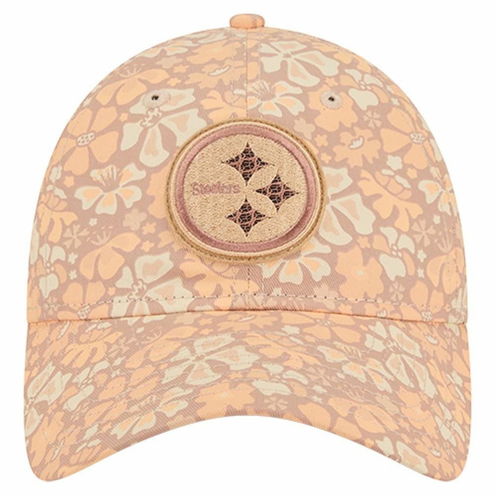 Pittsburgh Steelers New Era Women's Floral 9TWENTY Adjustable Hat - Tan Hats