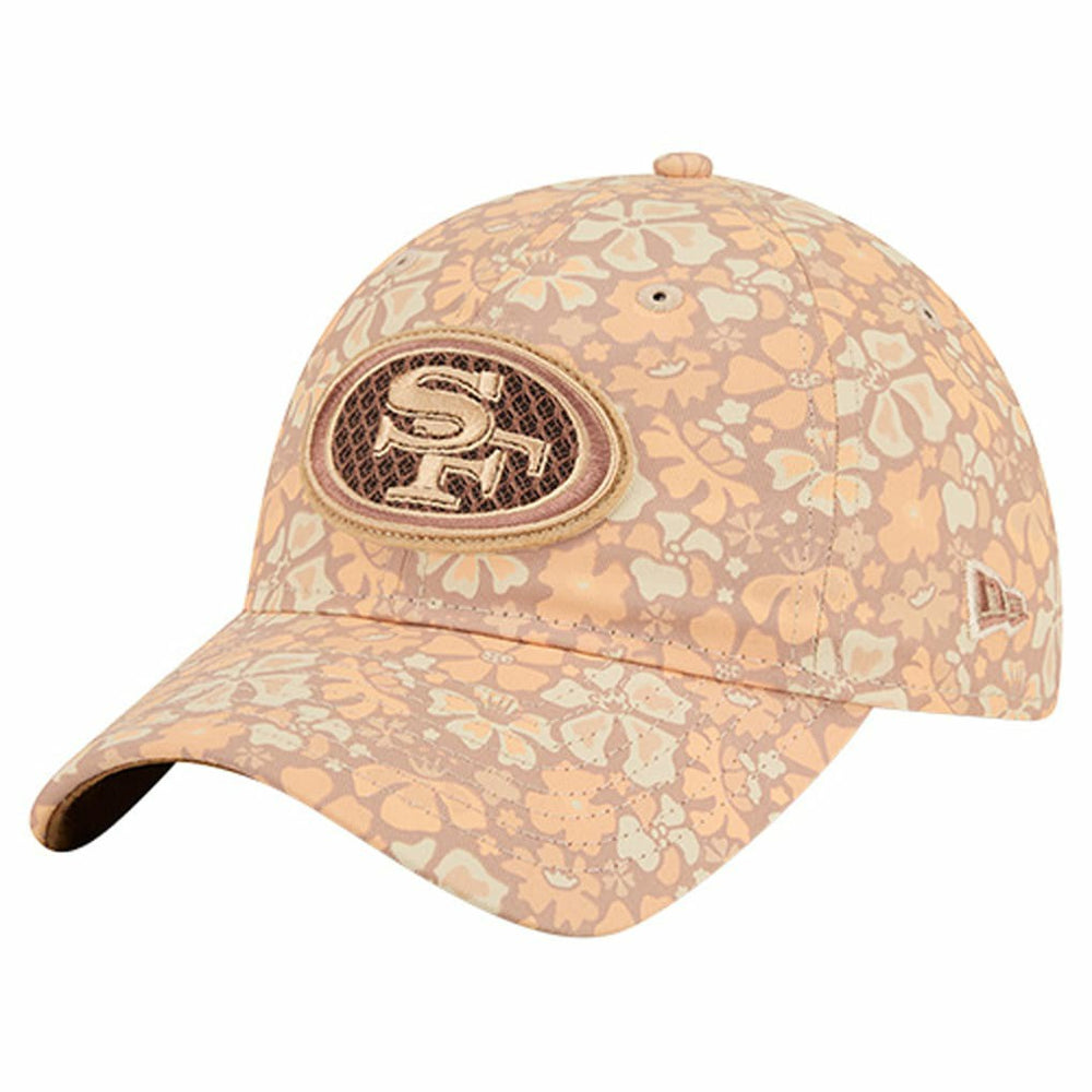 San Francisco 49ers New Era Women's Floral 9TWENTY Adjustable Hat - Tan Hats