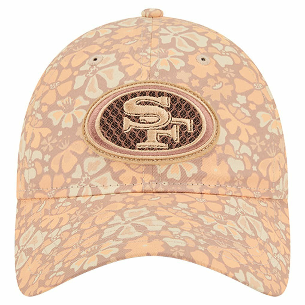 San Francisco 49ers New Era Women's Floral 9TWENTY Adjustable Hat - Tan Hats