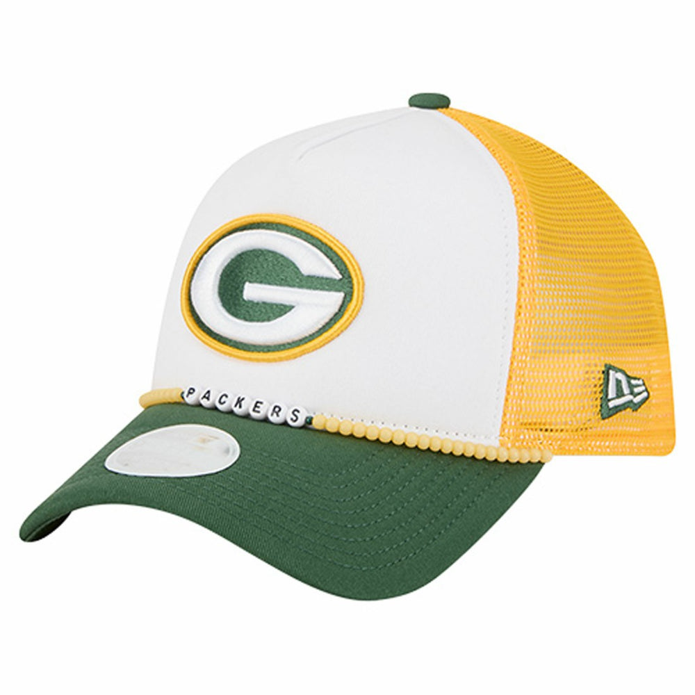 Green Bay Packers New Era Women's Friendship Bracelet 9FORTY Adjustable Hat - White/Green Hats