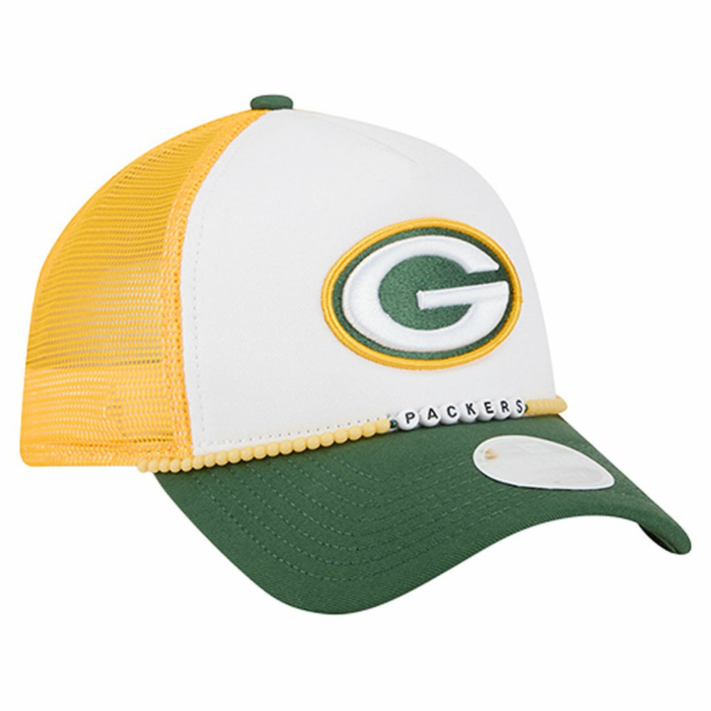 Green Bay Packers New Era Women's Friendship Bracelet 9FORTY Adjustable Hat - White/Green Hats
