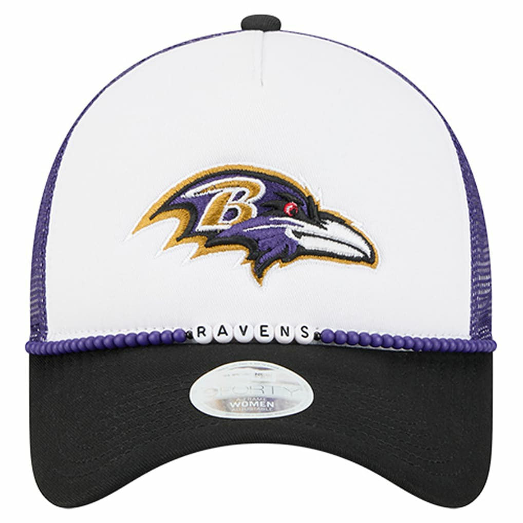 Baltimore Ravens New Era Women's Friendship Bracelet 9FORTY Adjustable Hat - White/Black Hats