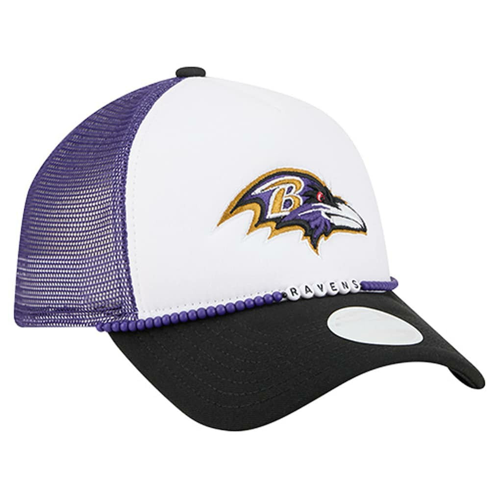 Baltimore Ravens New Era Women's Friendship Bracelet 9FORTY Adjustable Hat - White/Black Hats