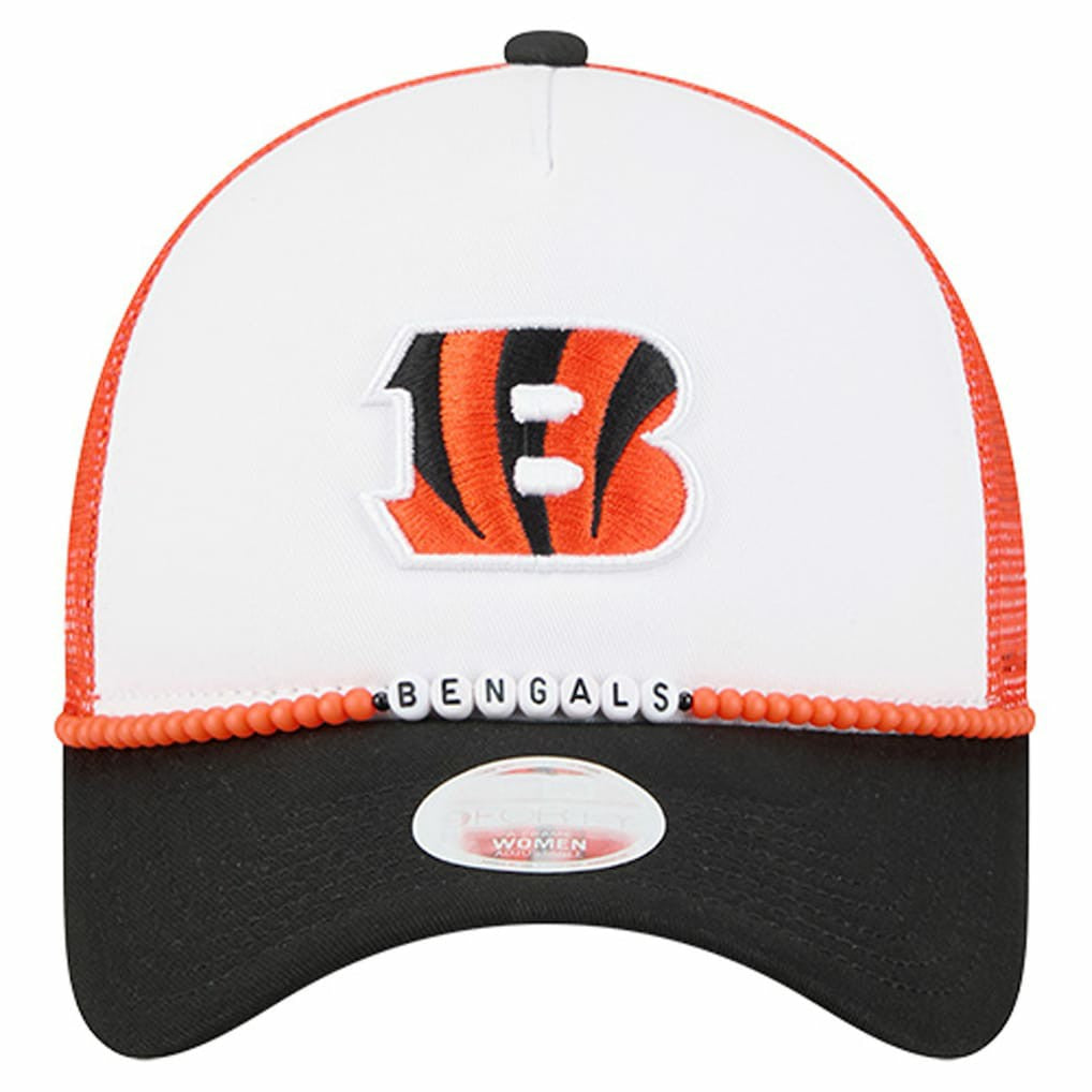 Cincinnati Bengals New Era Women's Friendship Bracelet 9FORTY Adjustable Hat - White/Black Hats