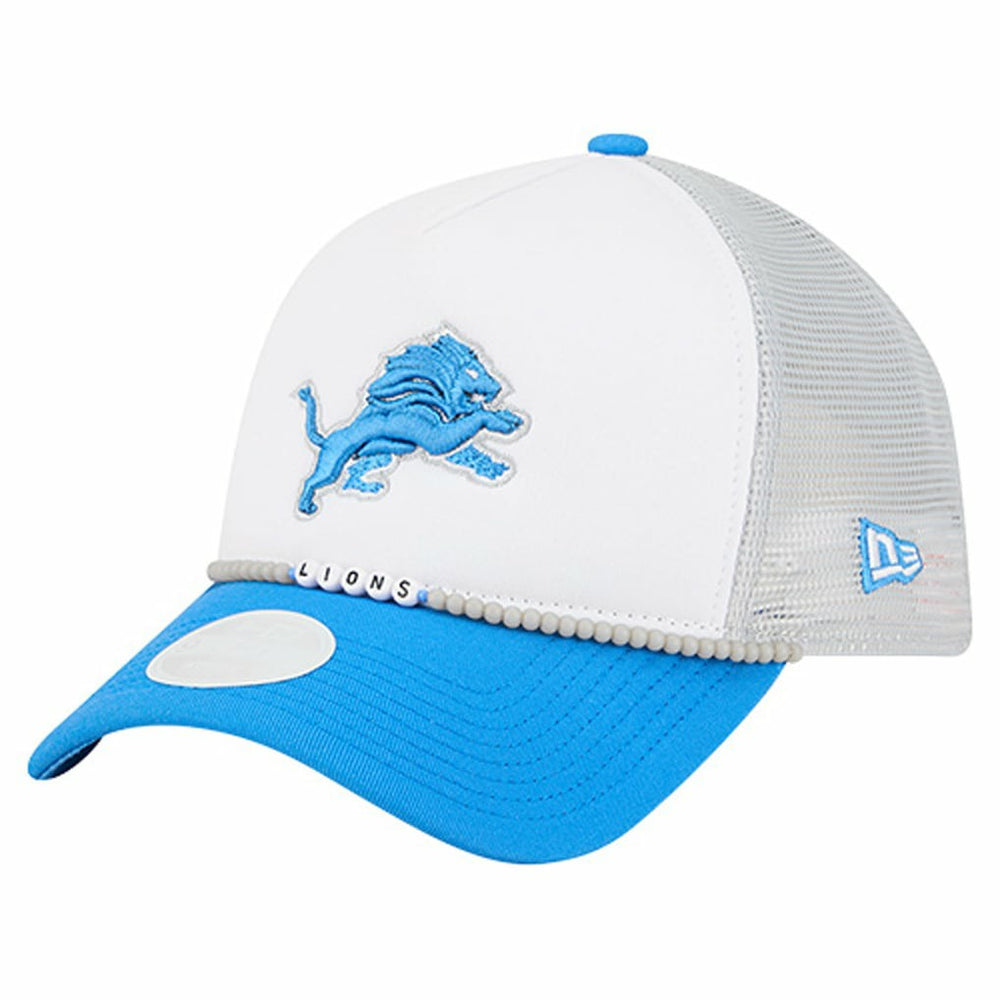 Detroit Lions New Era Women's Friendship Bracelet 9FORTY Adjustable Hat - White/Blue Hats
