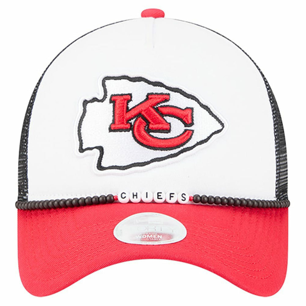Kansas City Chiefs New Era Women's Friendship Bracelet 9FORTY Adjustable Hat - White/Red Hats