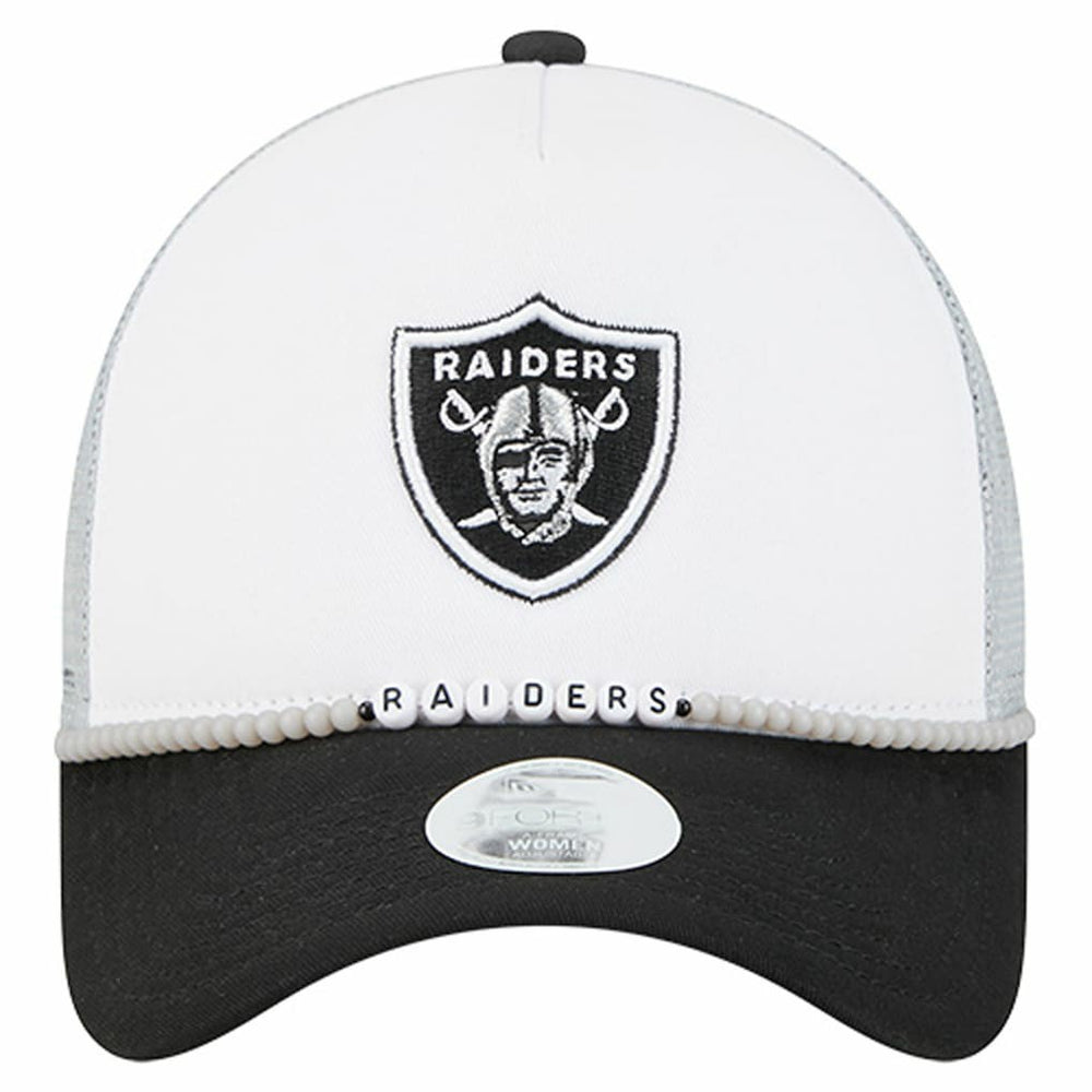 Las Vegas Raiders New Era Women's Friendship Bracelet 9FORTY Adjustable Hat - White/Black Hats
