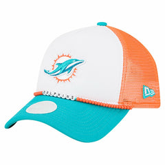 Miami Dolphins New Era Women's Friendship Bracelet 9FORTY Adjustable Hat - White/Aqua Hats