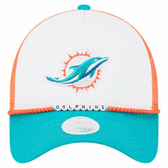 Miami Dolphins New Era Women's Friendship Bracelet 9FORTY Adjustable Hat - White/Aqua Hats