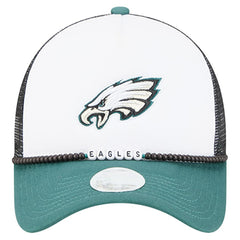 Philadelphia Eagles New Era Women's Friendship Bracelet 9FORTY Adjustable Hat - White/Midnight Green Hats