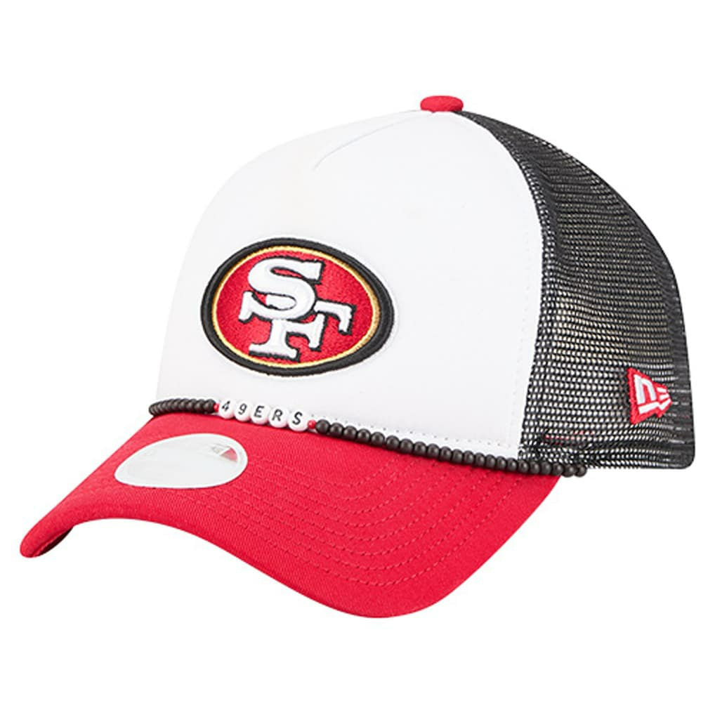 San Francisco 49ers New Era Women's Friendship Bracelet 9FORTY Adjustable Hat - White/Scarlet Hats