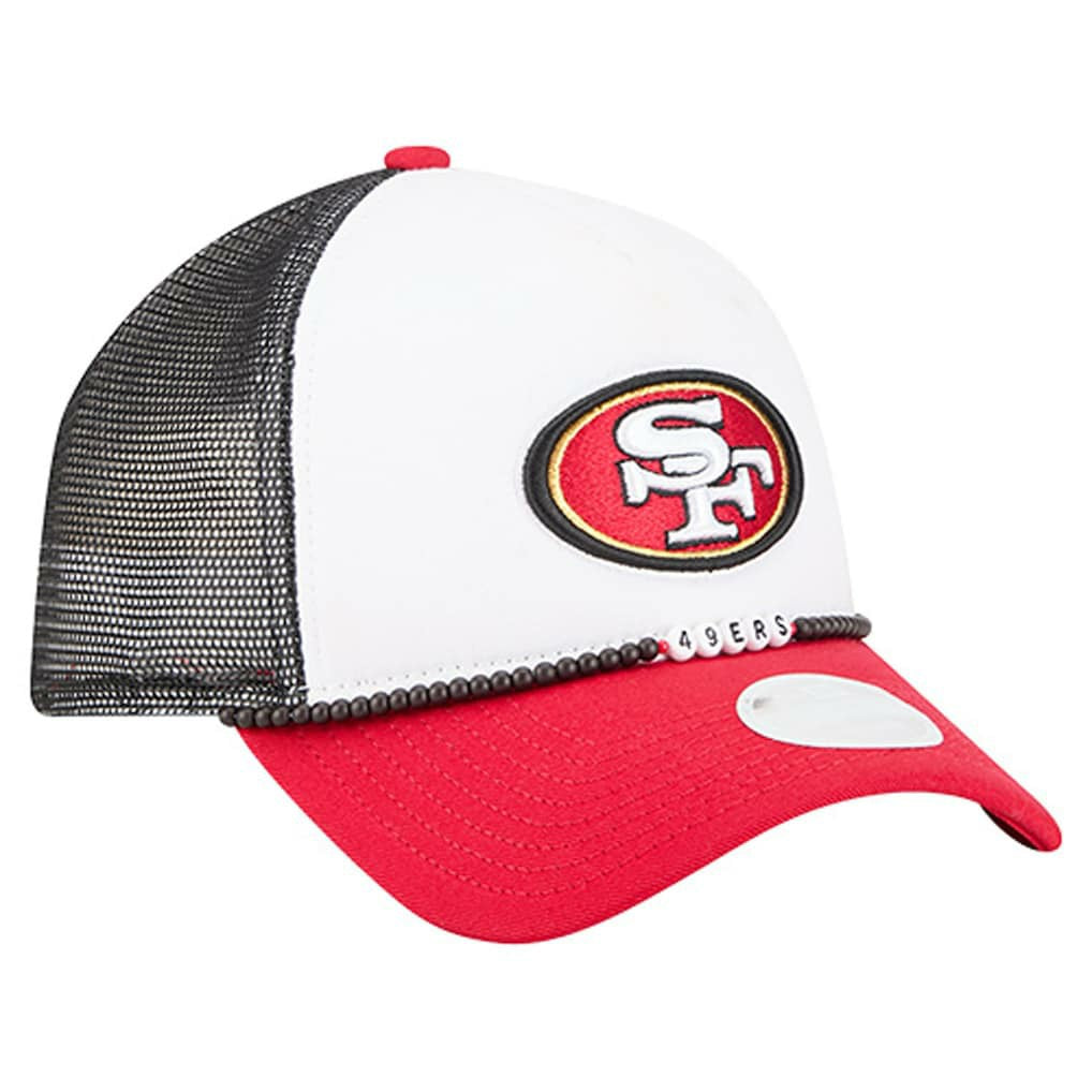 San Francisco 49ers New Era Women's Friendship Bracelet 9FORTY Adjustable Hat - White/Scarlet Hats