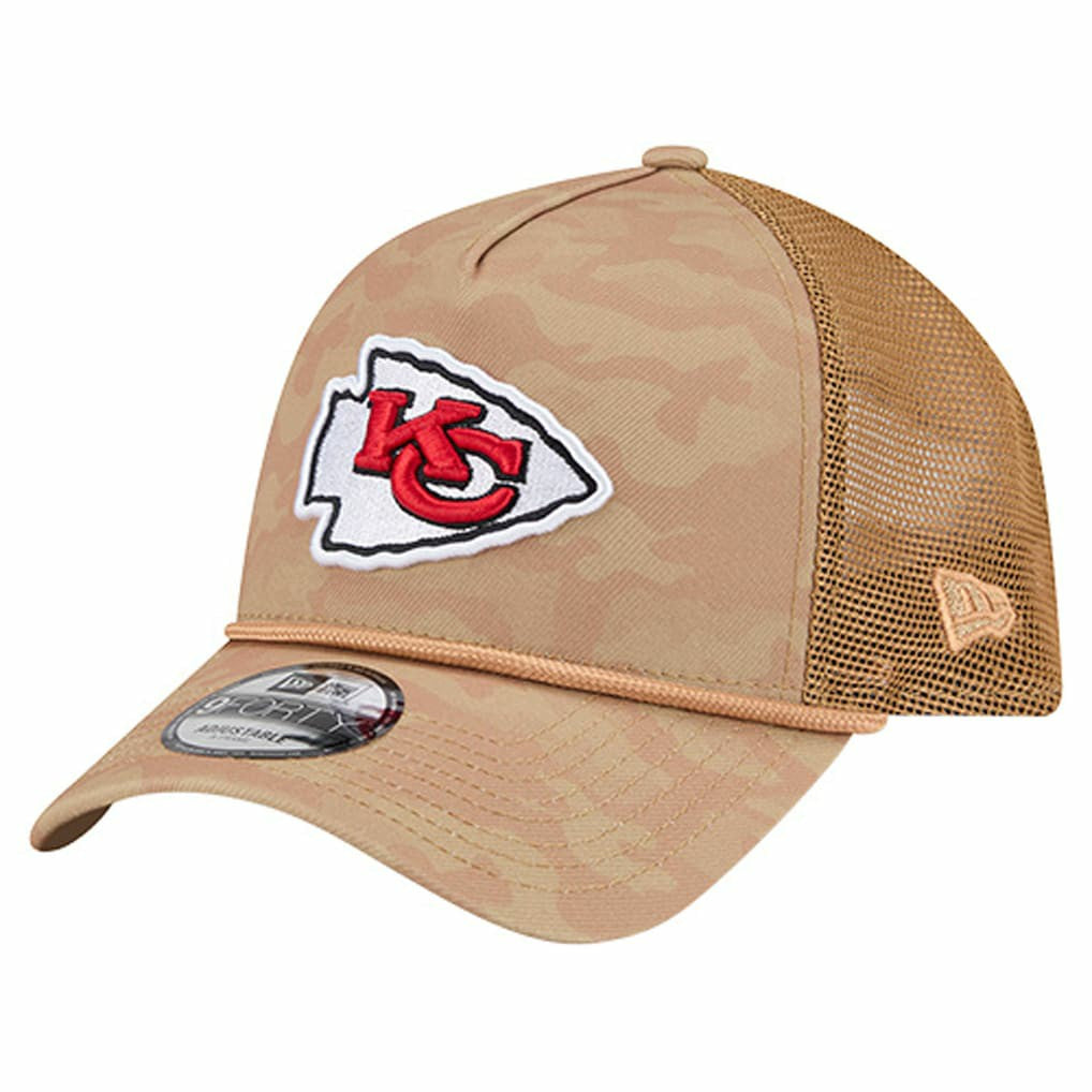 Kansas City Chiefs New Era Wheat Camo 9FORTY Adjustable Hat - Tan Hats