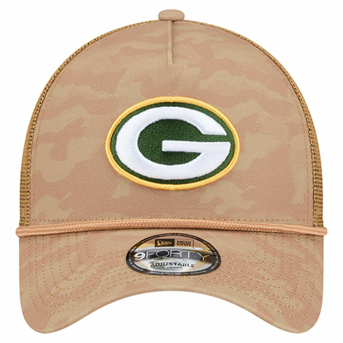 Green Bay Packers New Era Wheat Camo 9FORTY Adjustable Hat - Tan Hats