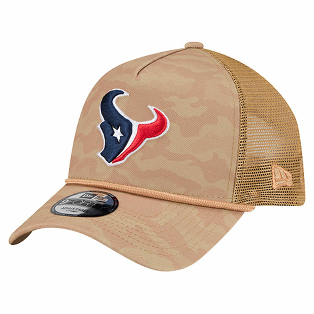 Houston Texans New Era Wheat Camo 9FORTY Adjustable Hat - Tan Hats
