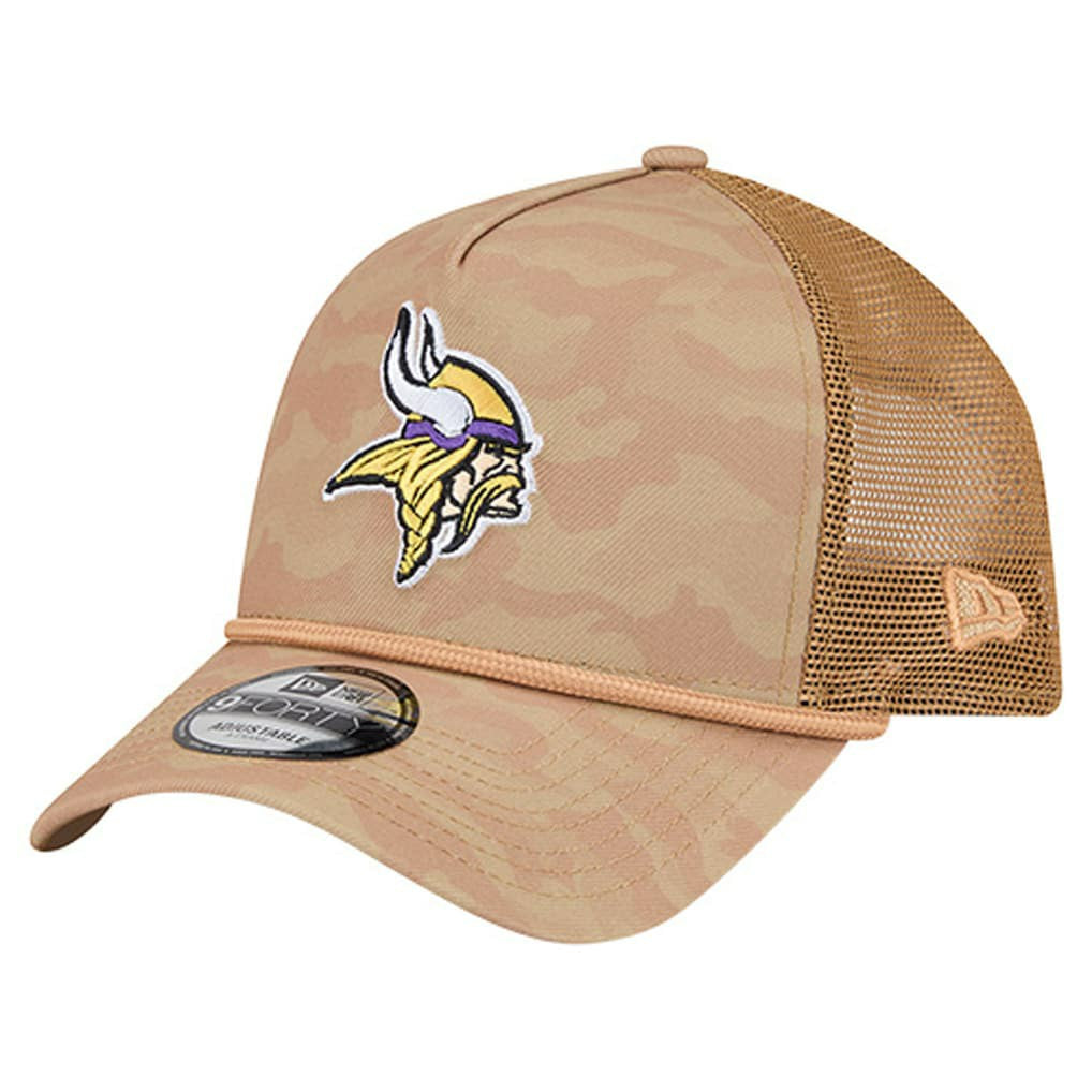 Minnesota Vikings New Era Wheat Camo 9FORTY Adjustable Hat - Tan Hats