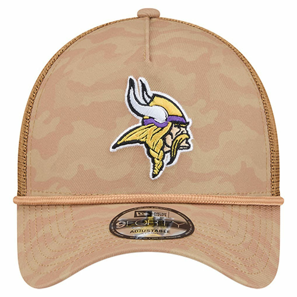 Minnesota Vikings New Era Wheat Camo 9FORTY Adjustable Hat - Tan Hats