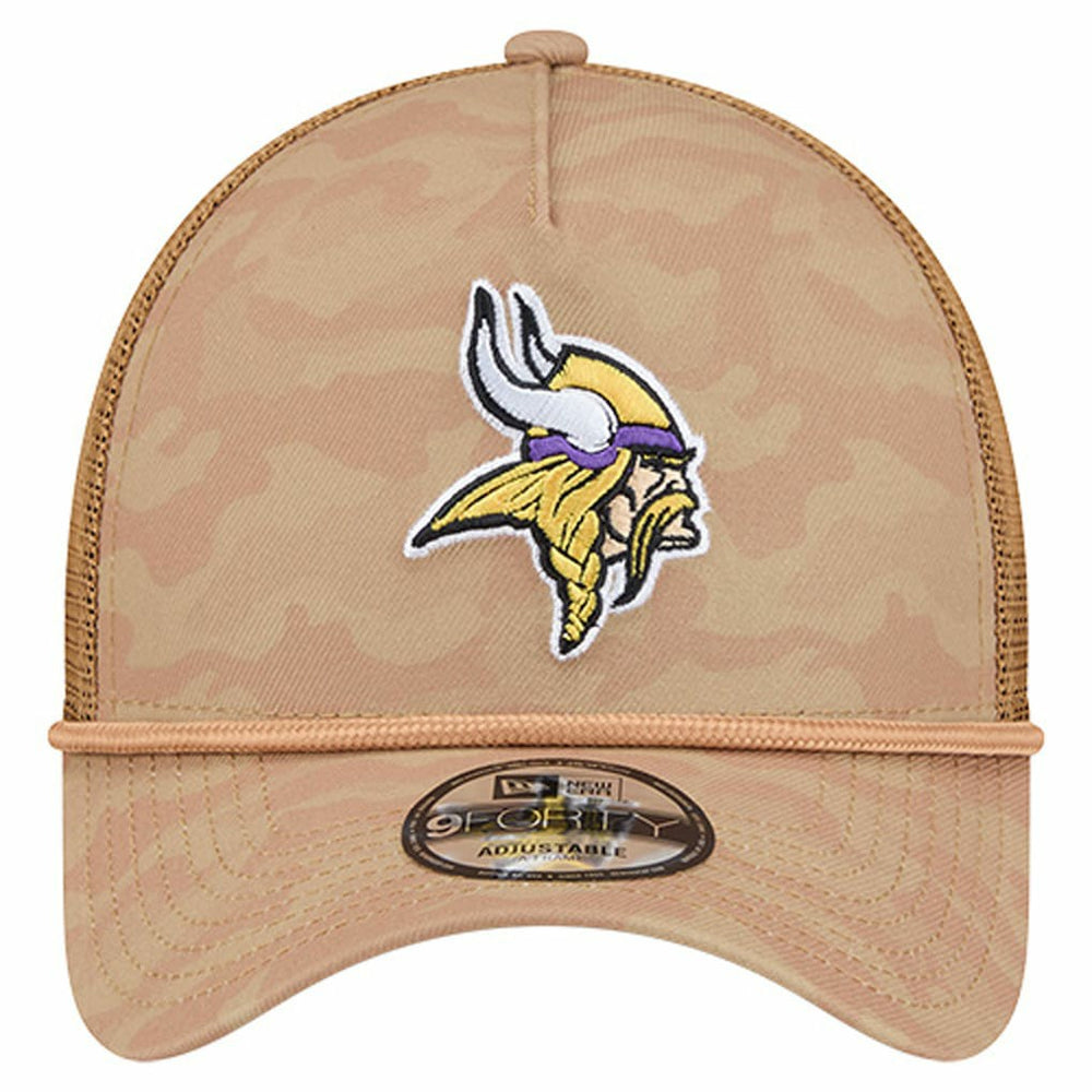 Minnesota Vikings New Era Wheat Camo 9FORTY Adjustable Hat - Tan Hats