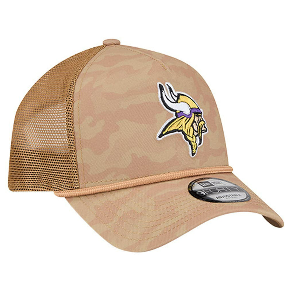 Minnesota Vikings New Era Wheat Camo 9FORTY Adjustable Hat - Tan Hats