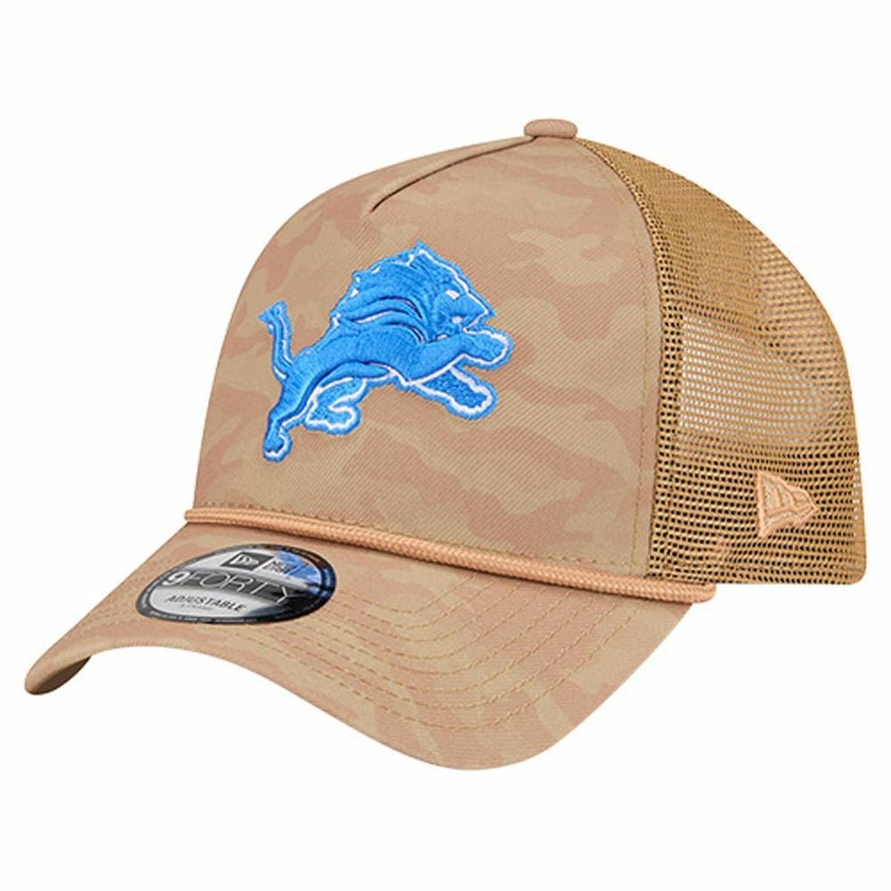 Detroit Lions New Era Wheat Camo 9FORTY Adjustable Hat - Tan Hats