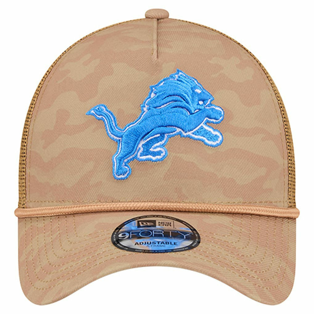 Detroit Lions New Era Wheat Camo 9FORTY Adjustable Hat - Tan Hats