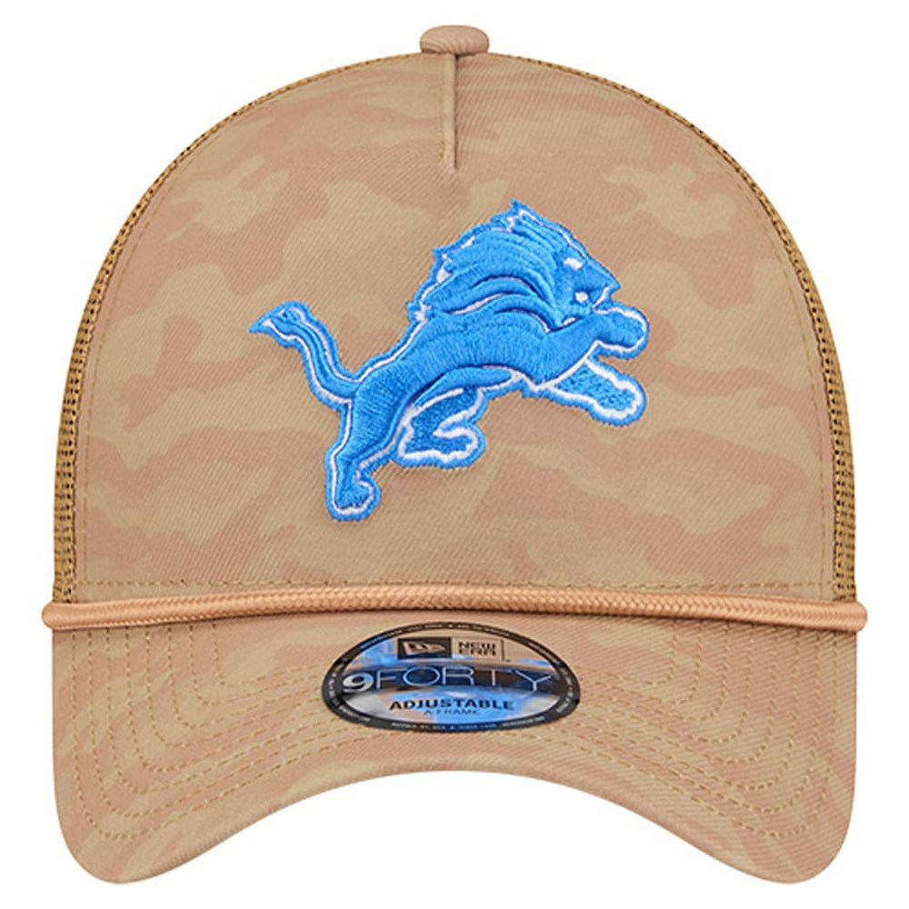 Detroit Lions New Era Wheat Camo 9FORTY Adjustable Hat - Tan Hats