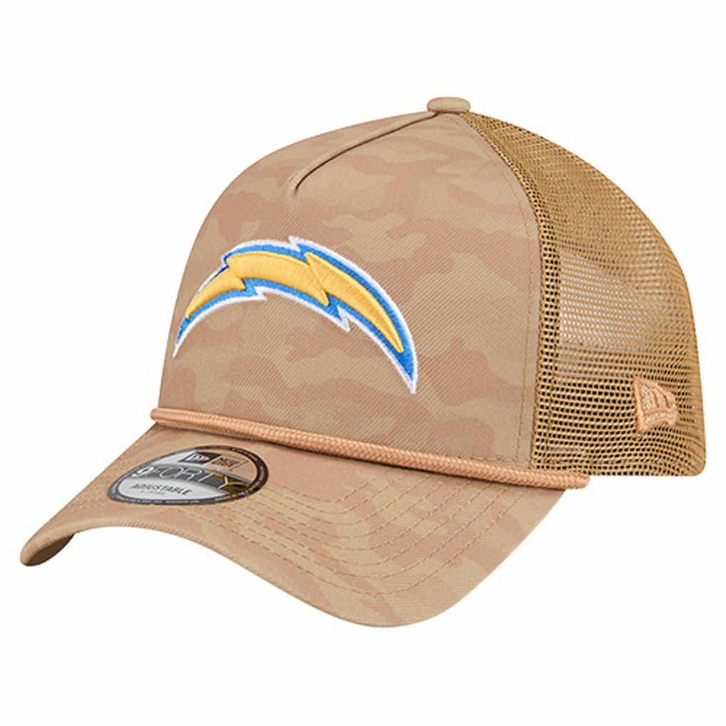 Los Angeles Chargers New Era Wheat Camo 9FORTY Adjustable Hat - Tan Hats