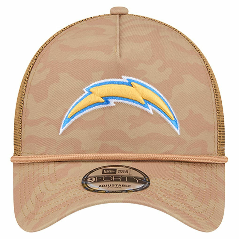 Los Angeles Chargers New Era Wheat Camo 9FORTY Adjustable Hat - Tan Hats