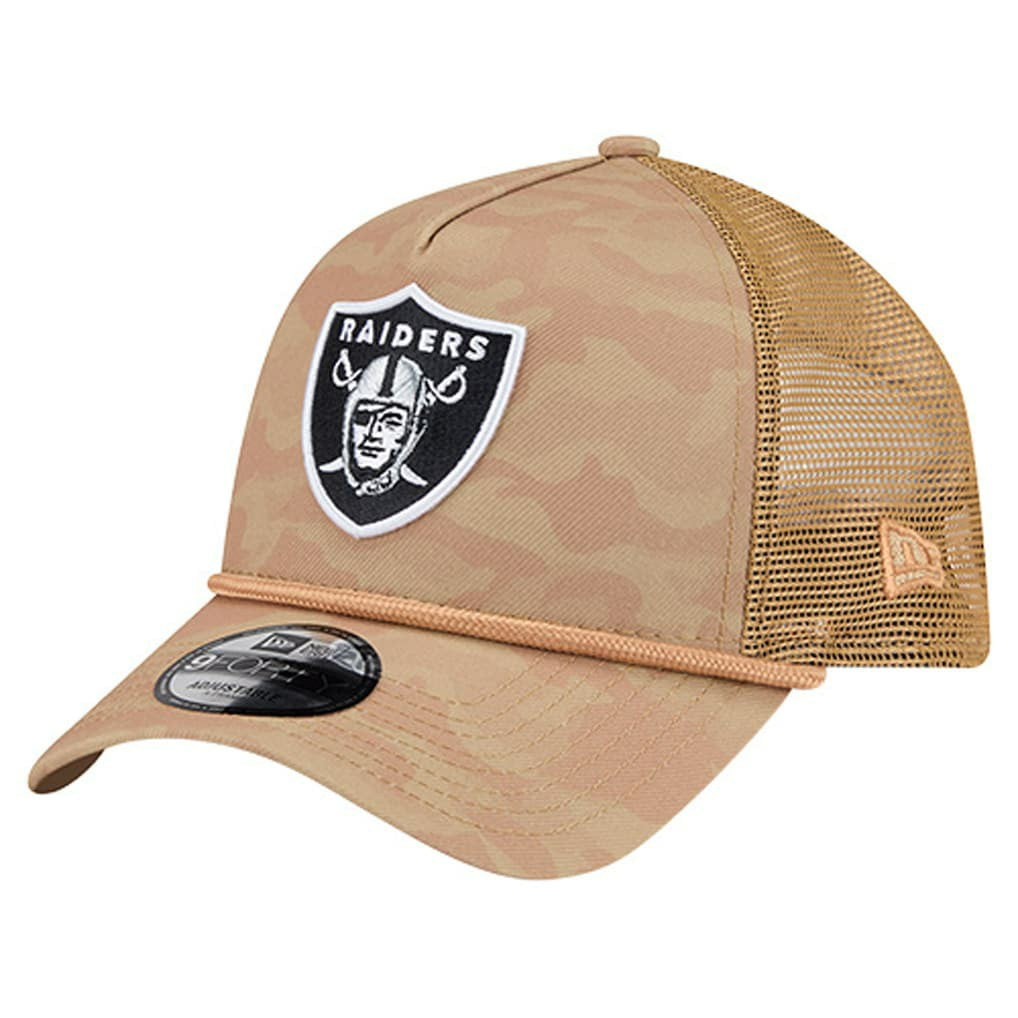 Las Vegas Raiders New Era Wheat Camo 9FORTY Adjustable Hat - Tan Hats