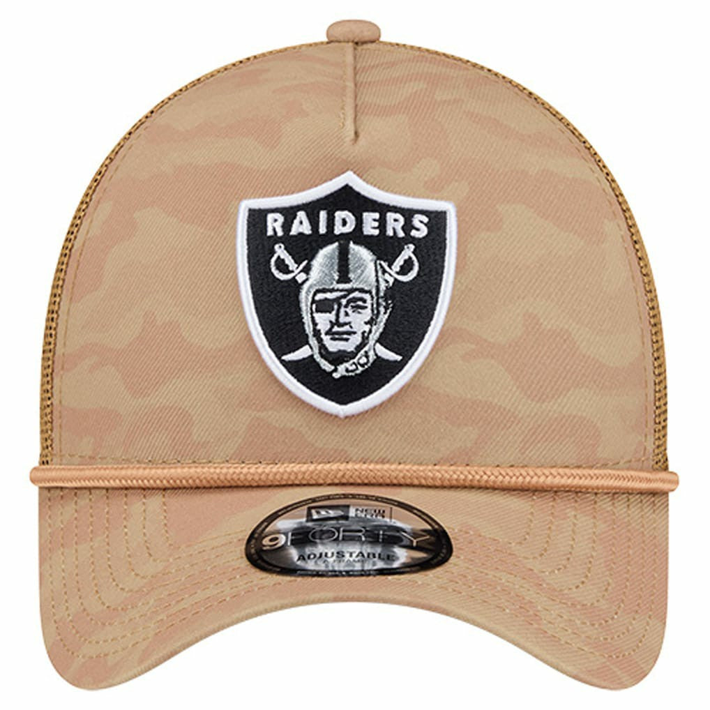Las Vegas Raiders New Era Wheat Camo 9FORTY Adjustable Hat - Tan Hats