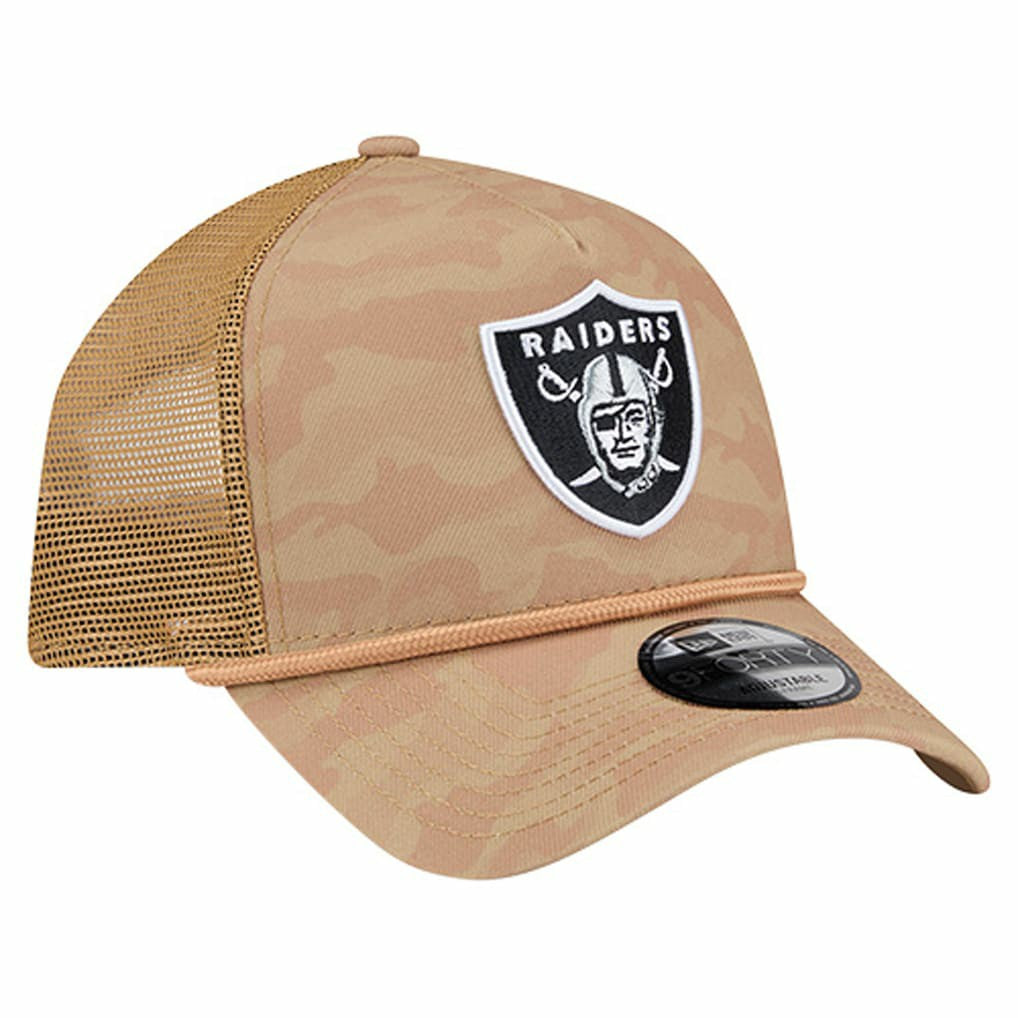 Las Vegas Raiders New Era Wheat Camo 9FORTY Adjustable Hat - Tan Hats