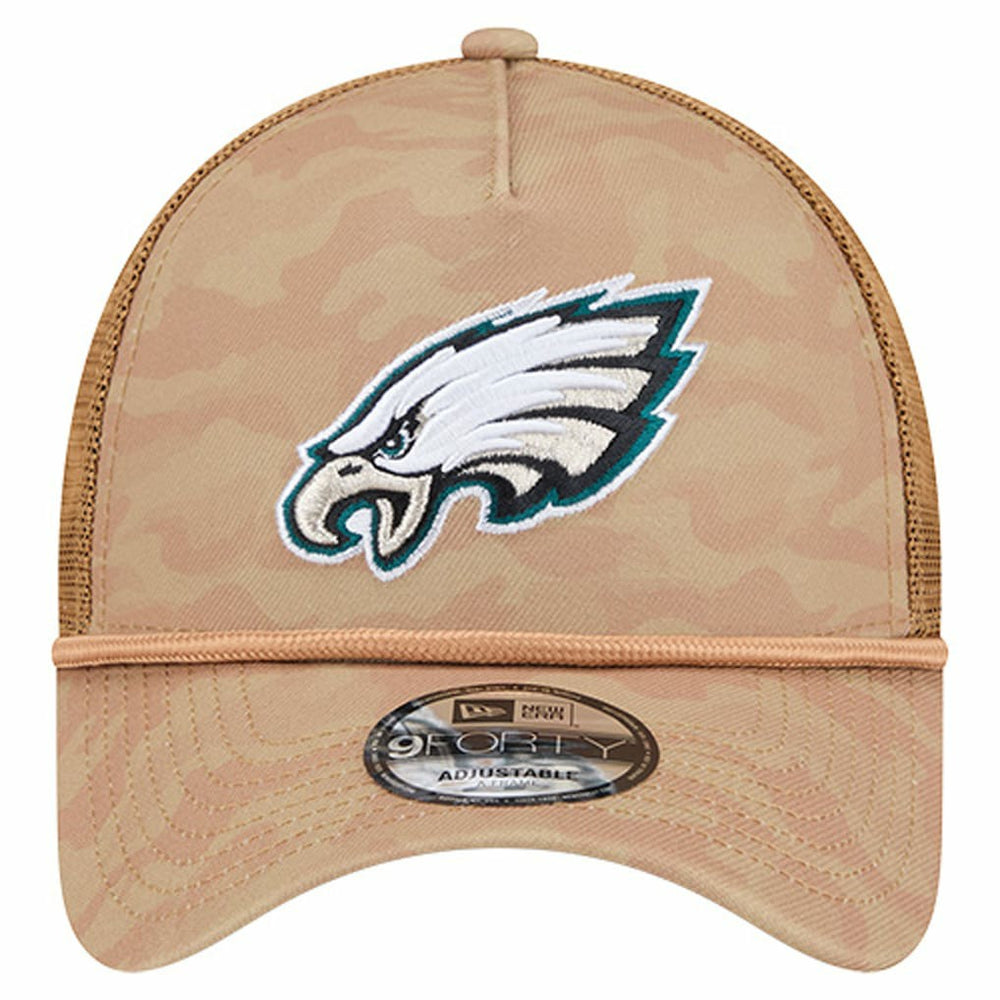 Philadelphia Eagles New Era Wheat Camo 9FORTY Adjustable Hat - Tan Hats