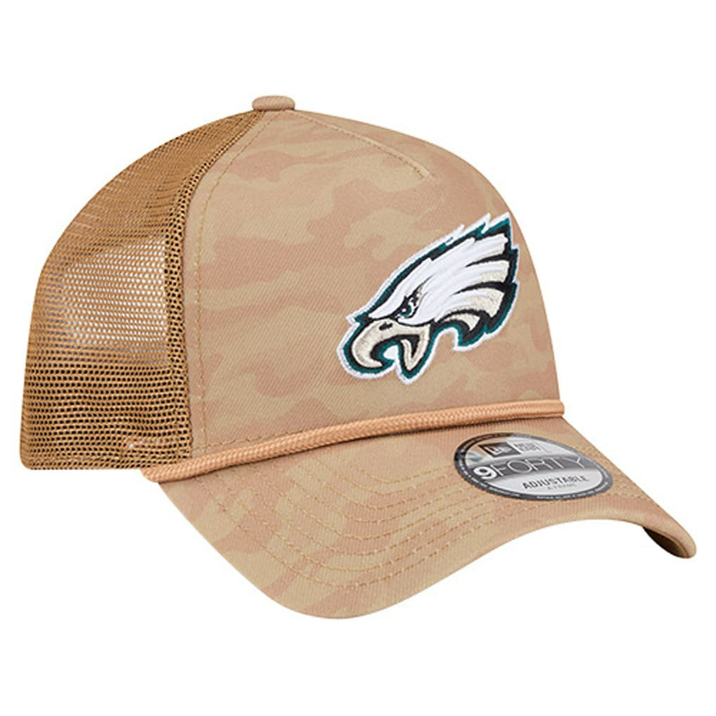 Philadelphia Eagles New Era Wheat Camo 9FORTY Adjustable Hat - Tan Hats