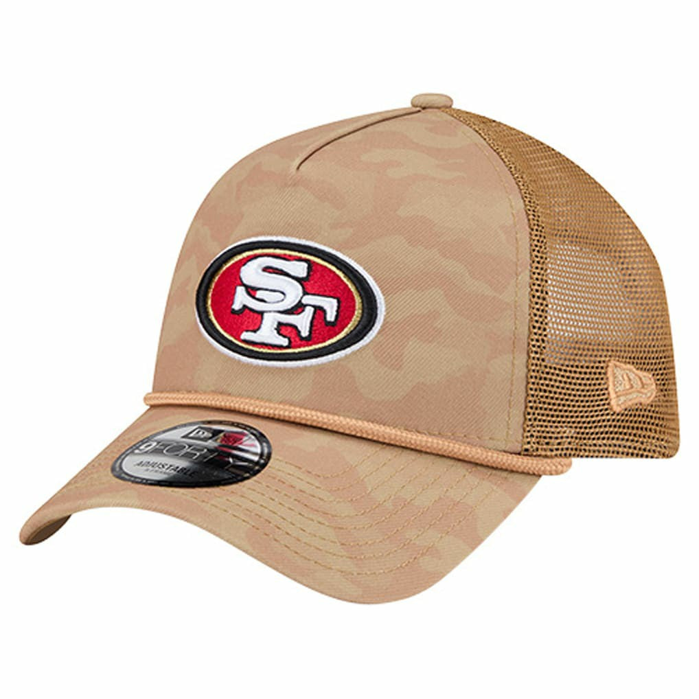 San Francisco 49ers New Era Wheat Camo 9FORTY Adjustable Hat - Tan Hats
